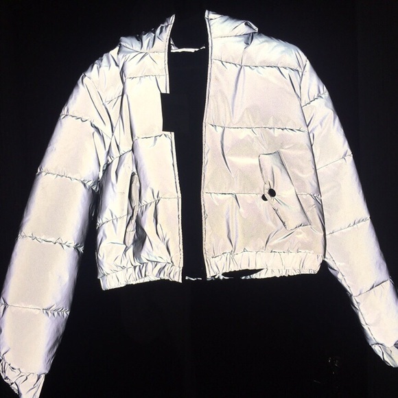 Reflective Bomber Puffer Jacket 